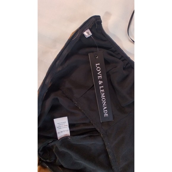 LOVE & LEMONADE Deep V Neck Cross Leopard Print Slim Long Dress size medium nwt - Picture 8 of 12